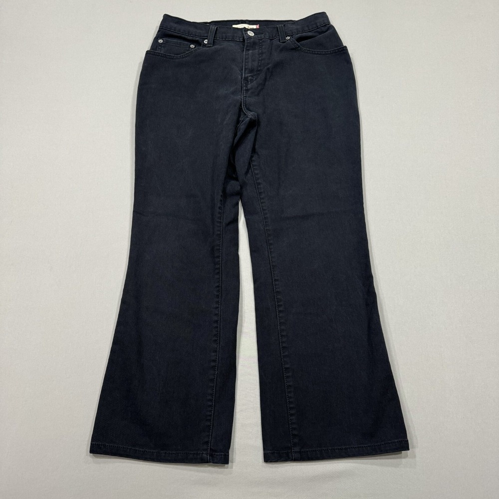 Levis Jeans Womens 10S Black 550 Relaxed Bootcut Dark Wash Denim Pockets Logo